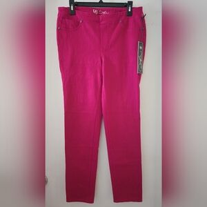 DG2 Diane Gilman berry pink pull on stretch jeans pants